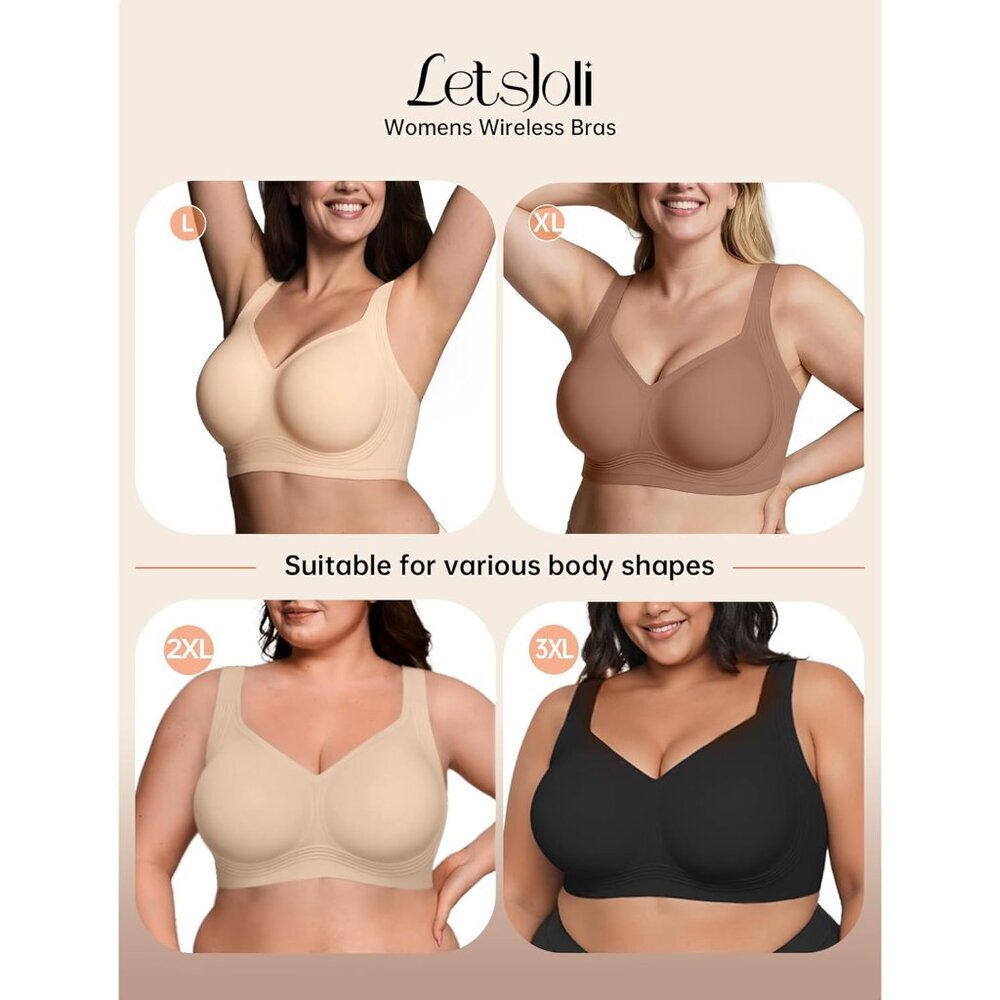 Wireless Supportive Full Coverage Bra Plus Size S… - image 6